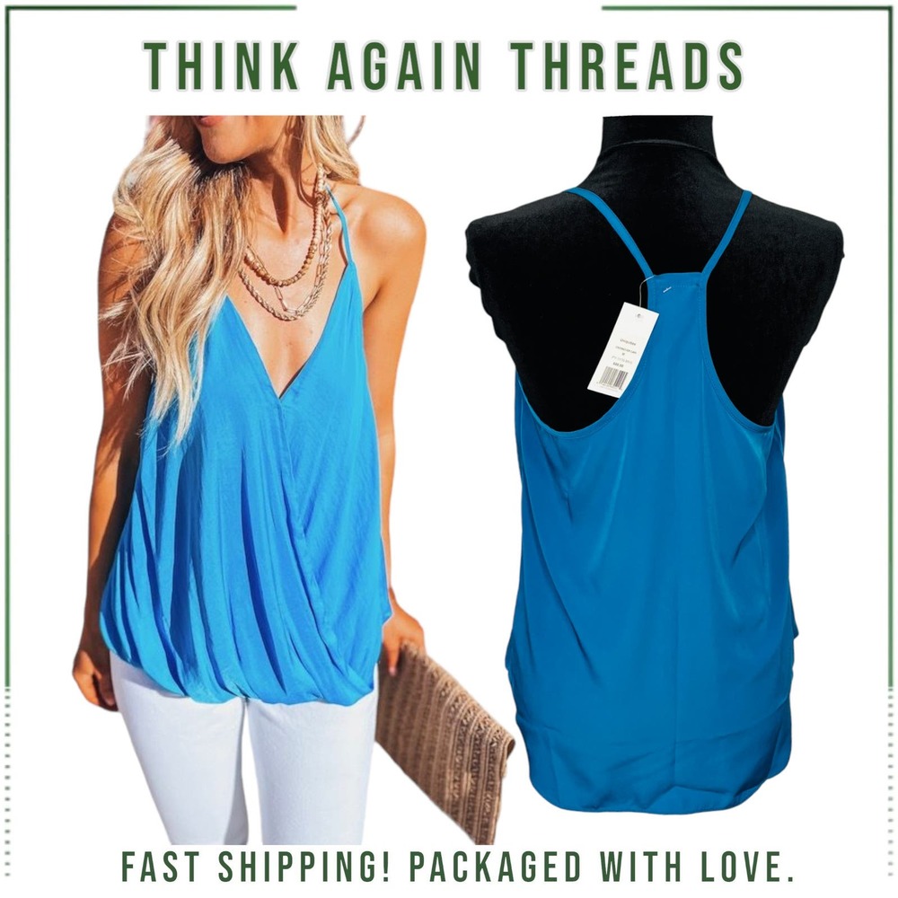 NWT Allison New York Crossover Racerback Cami Blue Size Medium MSRP $88